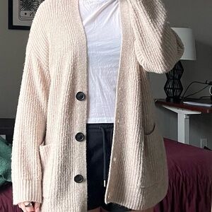 Cozy Cream Button-Up Women's Sweater